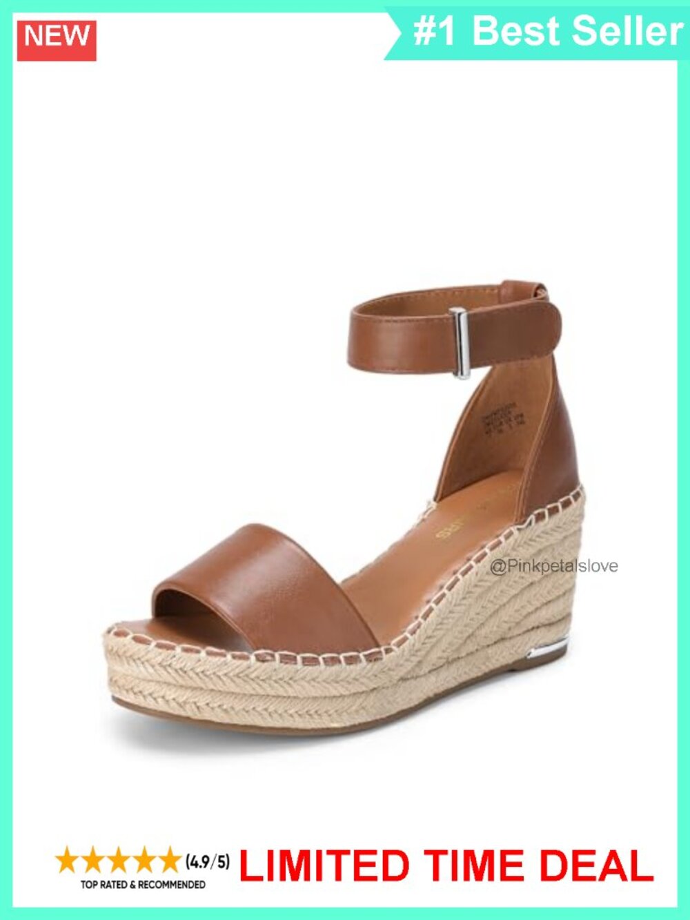 Women's Espadrille Platform Wedge Sandals 3-Inch Heel Open Toe